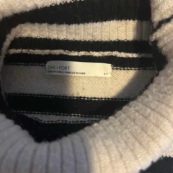 Oak + Fort Striped Black and White Turtleneck Sweater - Picture 6 of 10